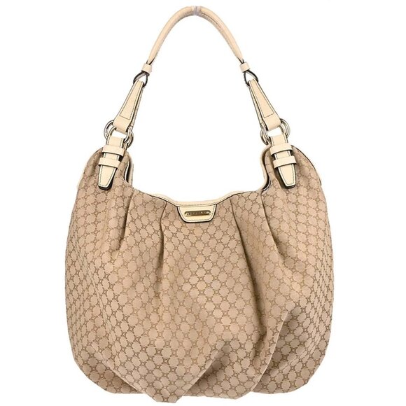 Celine Beige Canvas Macadam Hobo Handbag - Picture 1 of 10